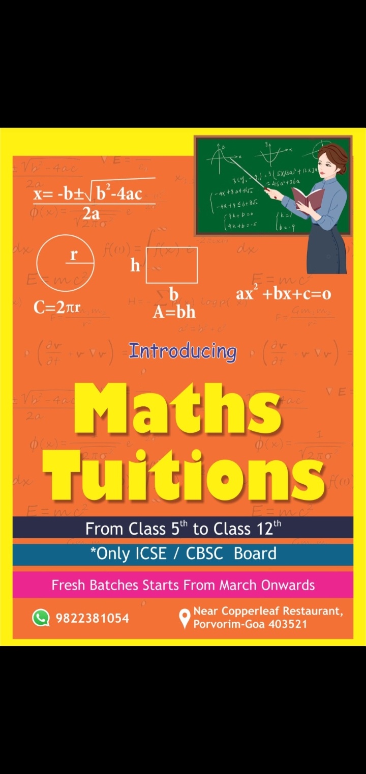 Tuitions in Math ,Science and French by an expert College Professor for std 5 to 12.