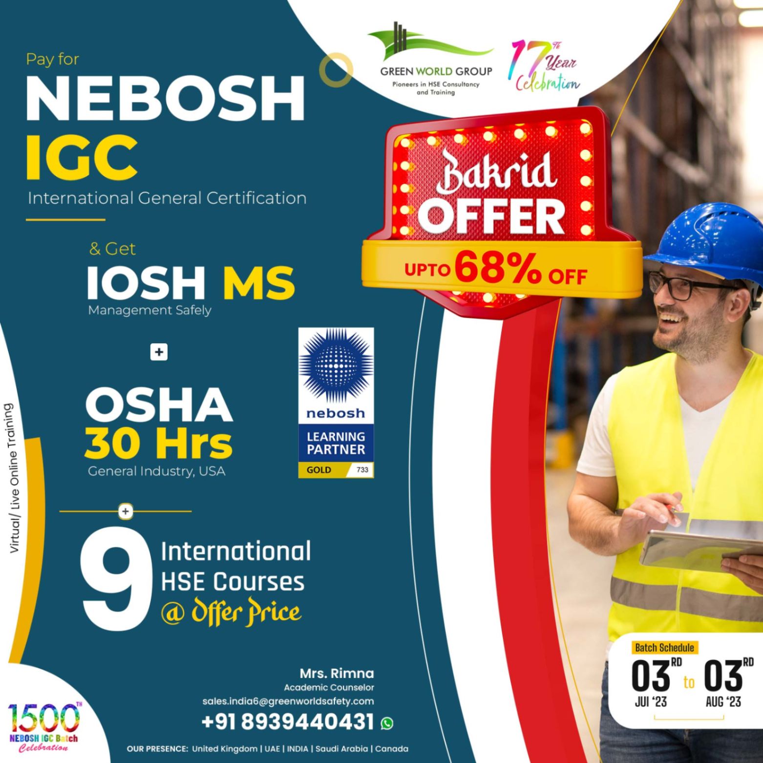 Nebosh IGC in Trichy, Coimbatore, Tamil Nadu 