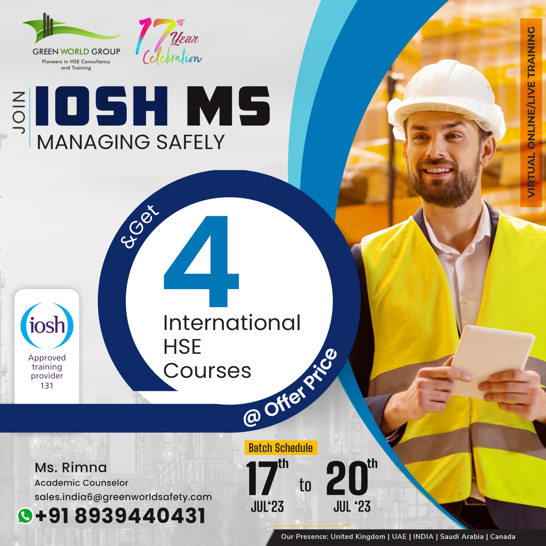    Attain IOSH MS  Training in Coimbatore at a reasonable price