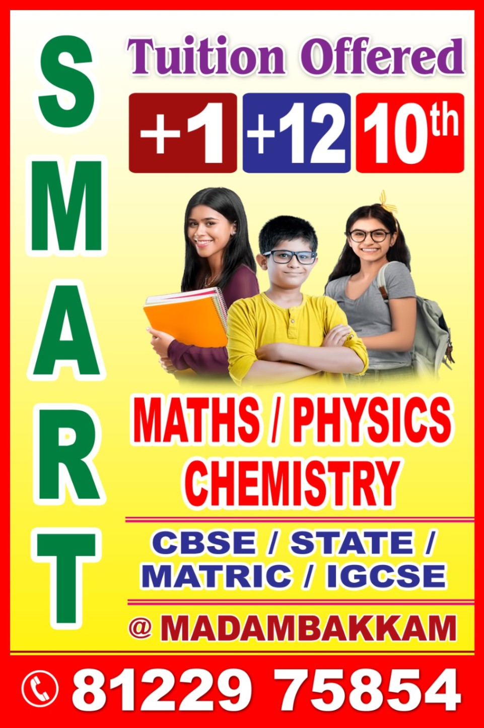 Chemistry, Class 11th/ 12th Tuition, Mathematics, Physics, Class 9th/ 10th Tuition; Exp: More than 15 year