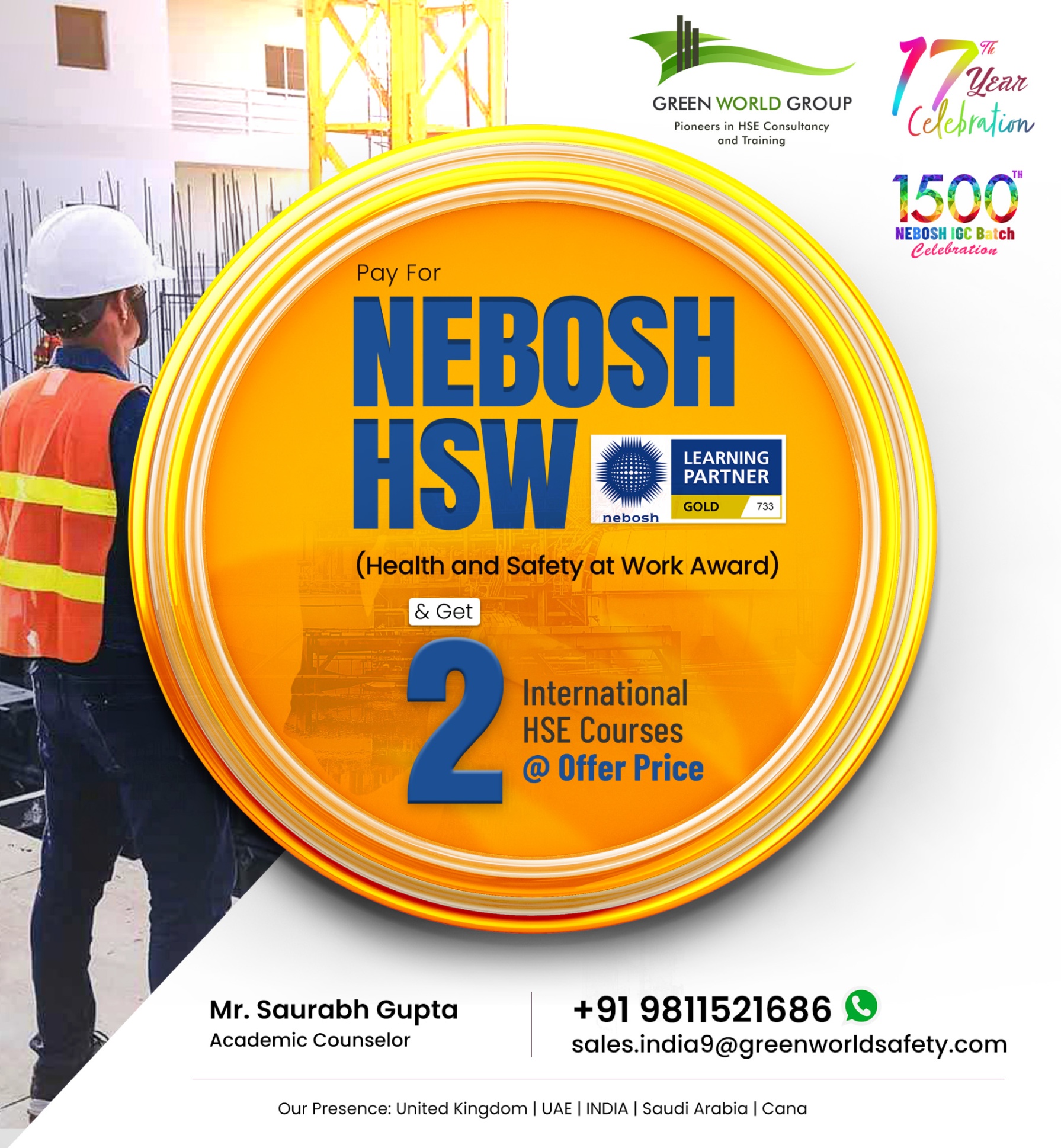  Pursue NEBOSH HSW course in New Delhi & Begin your HSE Career..!!