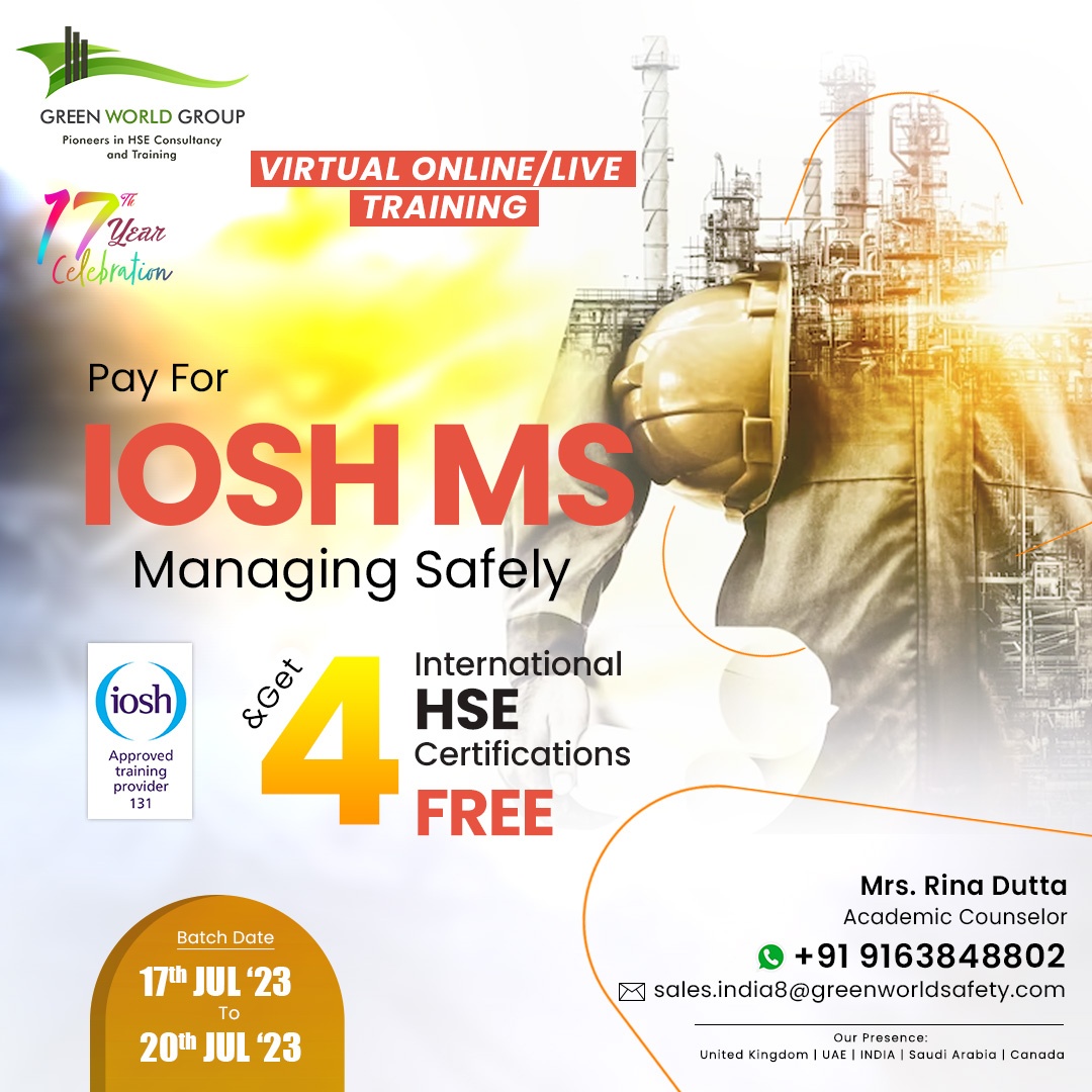 IOSH MS course in Kolkata, Offers Online!