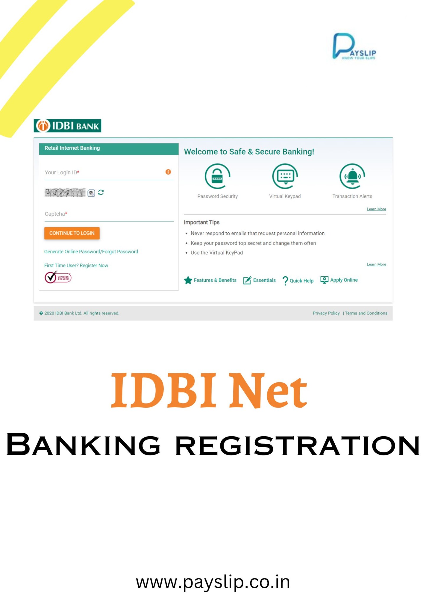IDBI Net Banking registration