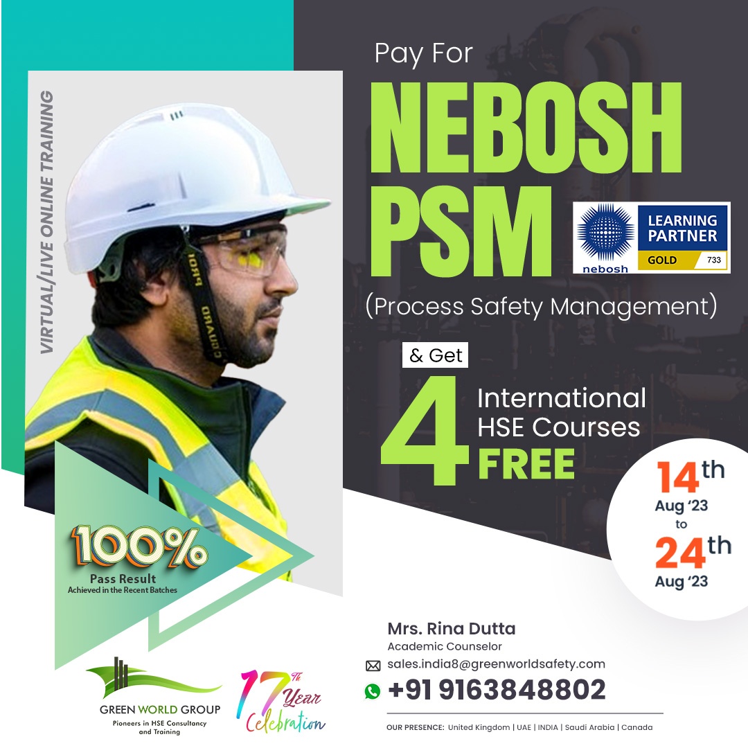  Pursue Nebosh PSM in Kolkata at low cost!