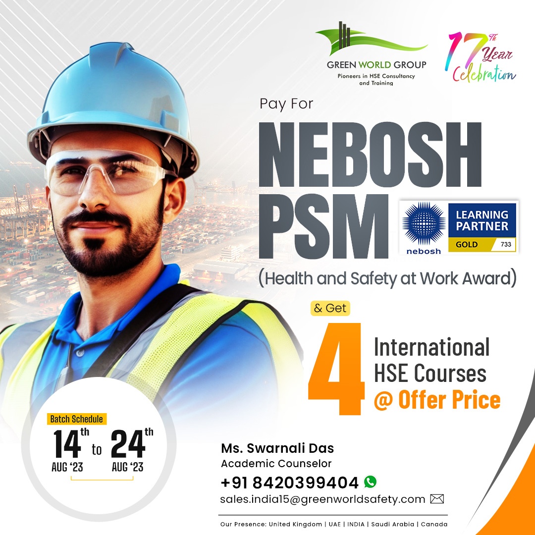   Enhance Your Career with NEBOSH PSM course In  Uttar Pradesh