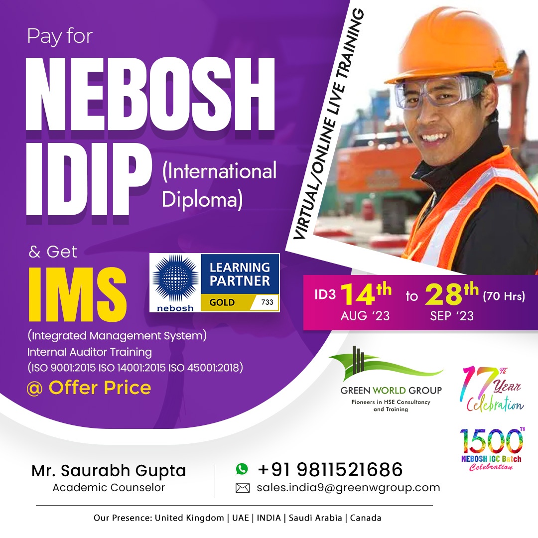 Get ready for an exciting journey with the NEBOSH IDIP course ! 
