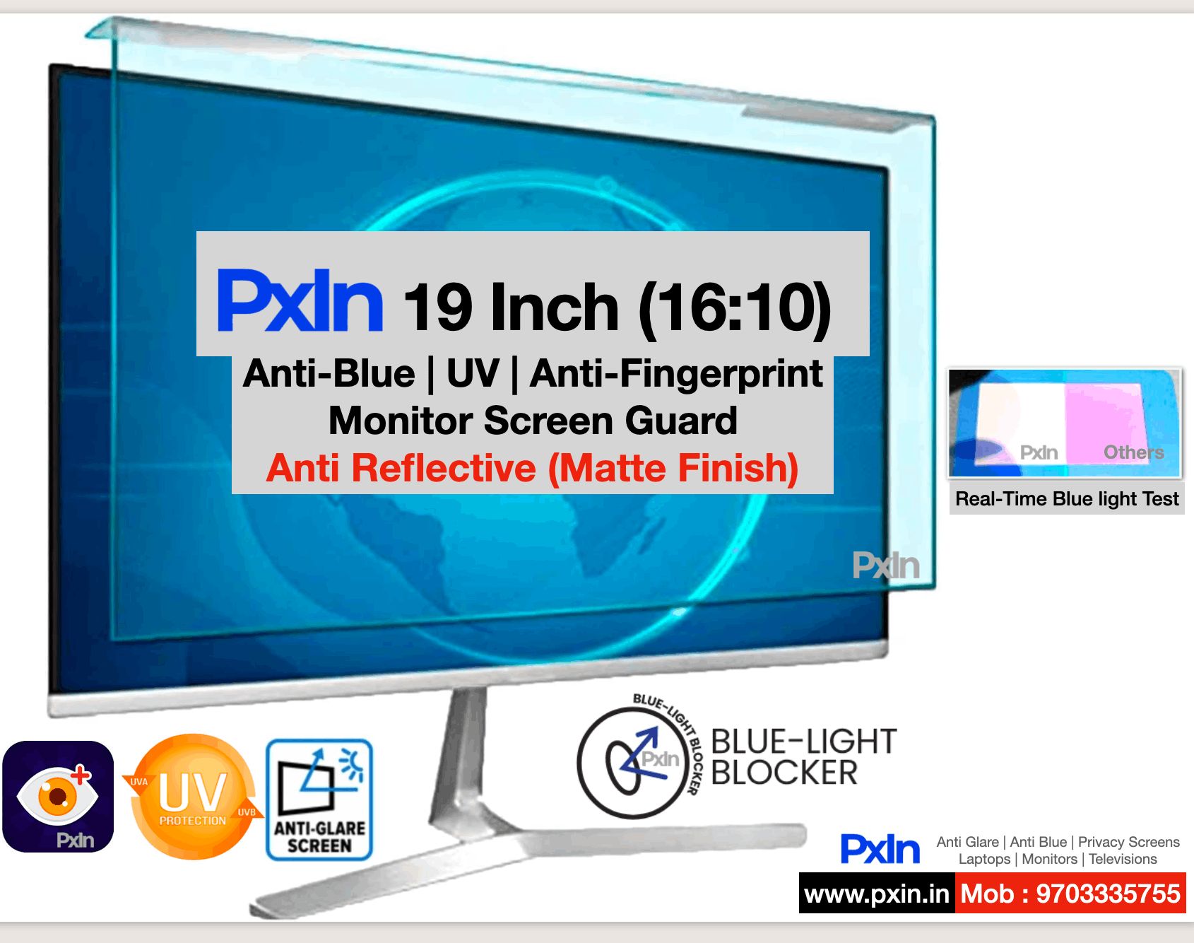 19 Inch (16:10) Anti-Blue | Anti-Glare | Monitor Screen Guard