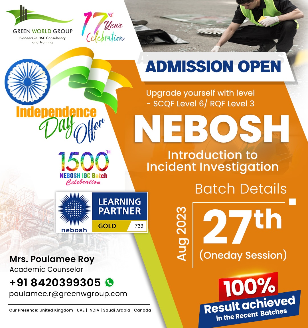 Eroll NEBOSH HSE Incident Investigation Course In West Bengal