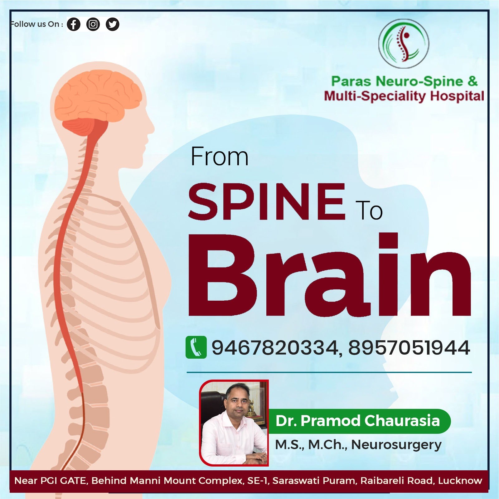 Best Neuro Spine Surgeon in Lucknow - Paras Neuro-Spine & Multi Speciality Hospital