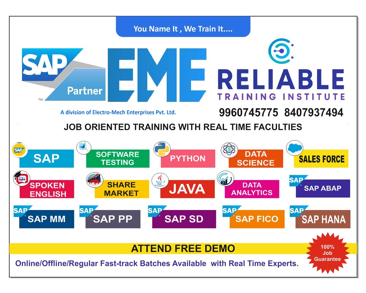 Reliable IT School Training and Placement 