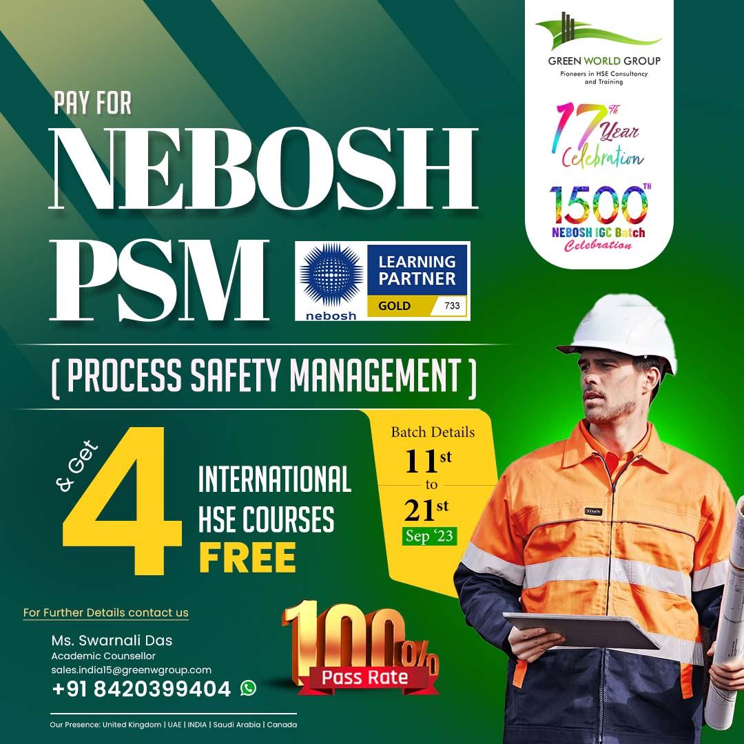 NEBOSH PSM (PROCESS SAFETY MANAGEMENT) ONLINE in KOLKATA
