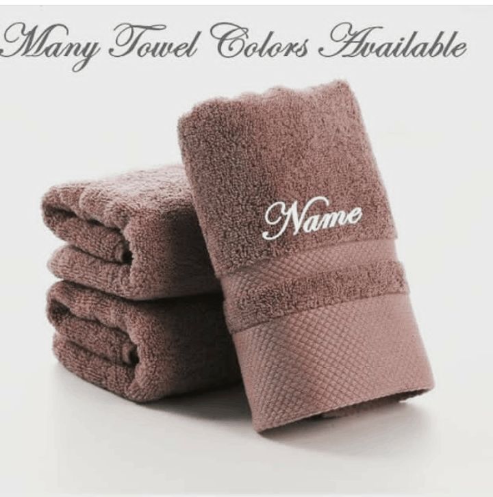 Personlise bath towels with only name 