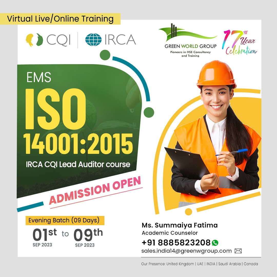 Certified ISO 14001:2015 Lead Auditor Training in HYDERABAD