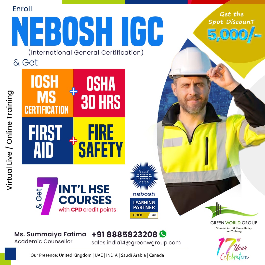   Pursue NEBOSH IGC Course  Hyderabad via Virtual Interactive Sessions