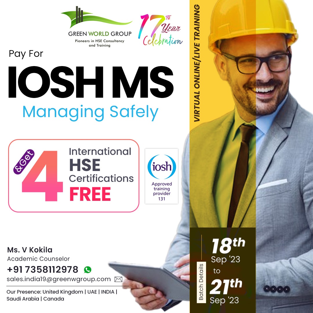 Enroll in IOSH MS Course and get ready to supercharge your HSE career