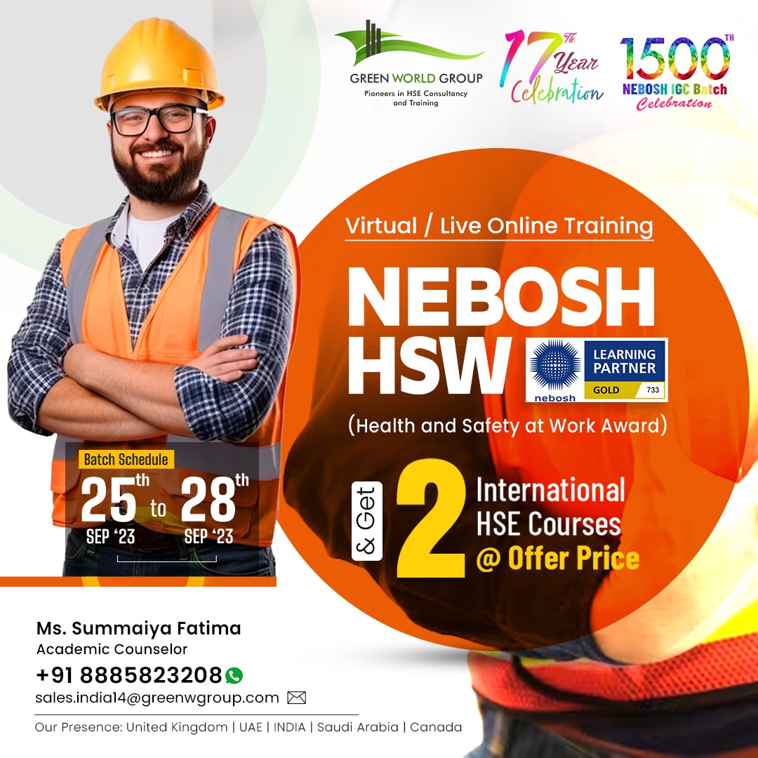  Step into the world of  HSE Career with NEBOSH HSW in Hyderabad!