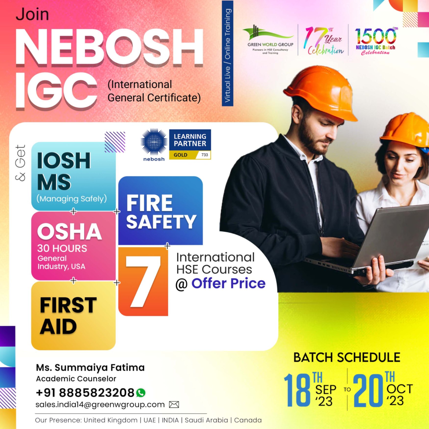 Taking up NEBOSH IGC Course in Hyderabad!