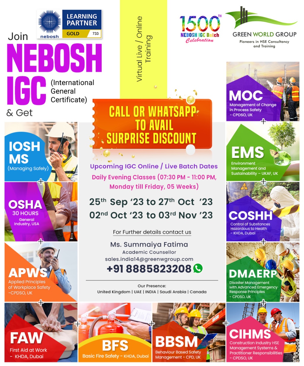 Get across an amazing career with NEBOSH IGC in  Hyderabad