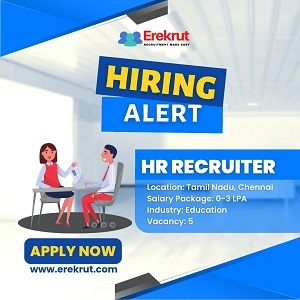 Hiring for Hr Recruiter (Full Time) job in Chennai