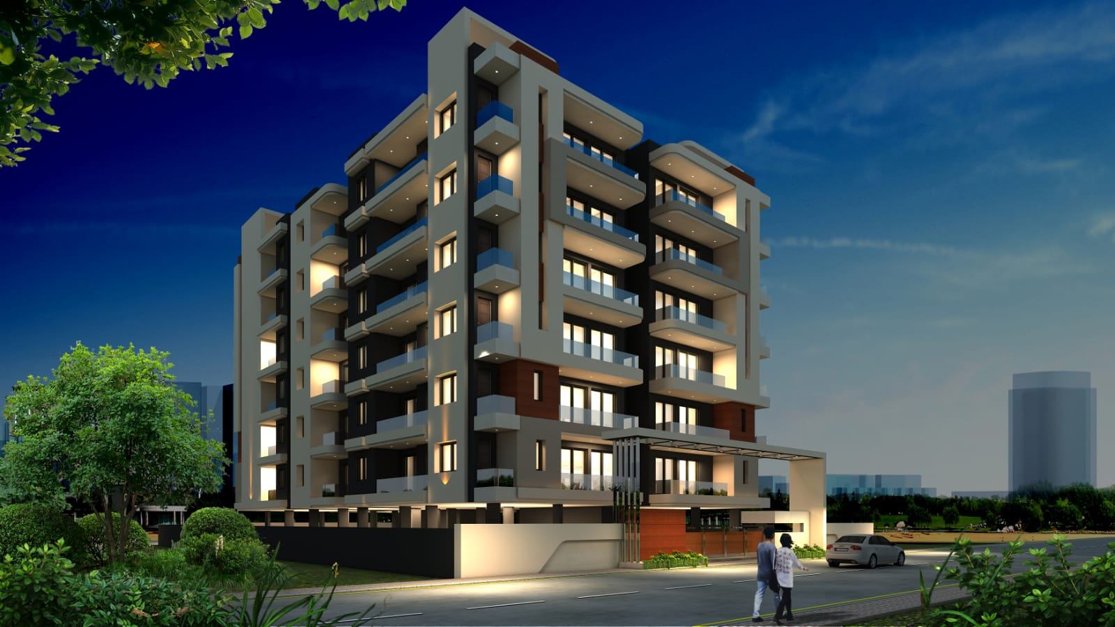 2 Bed/ 2 Bath Rent Apartment/ Flat; 1,095 sq. ft. carpet area, Semi Furnished for rent @Divya Vihar Colony, Near Aurvindo Hospital, Indore