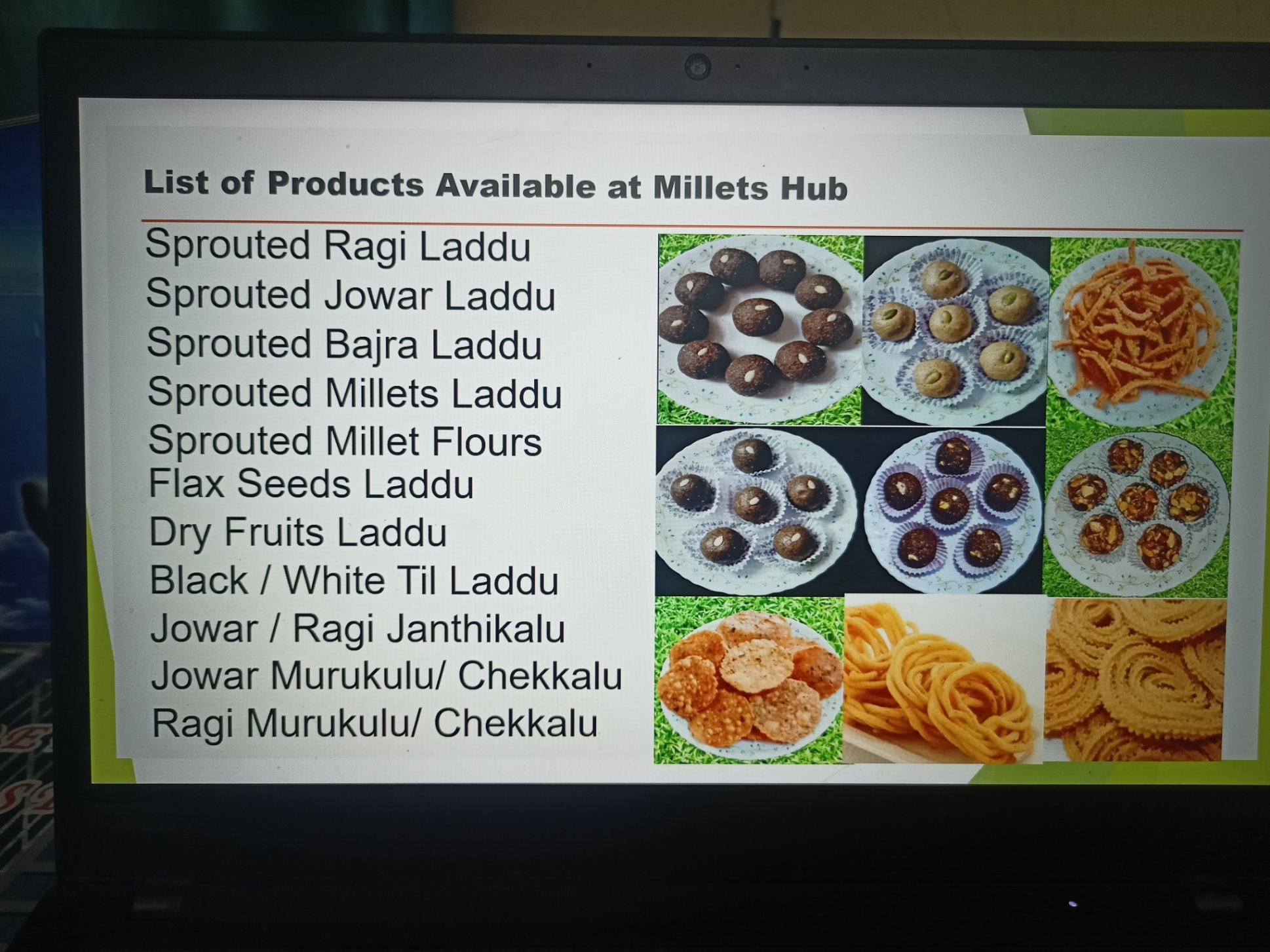 Millets snacks, Millets Ladoos, Sprouted Millets Flours, Millet Muffins 