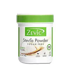 Zevic 100% Sugar Free Natural Stevia Powder | Zero Calories | Vegan | Keto & Diabetic Friendly - 300g