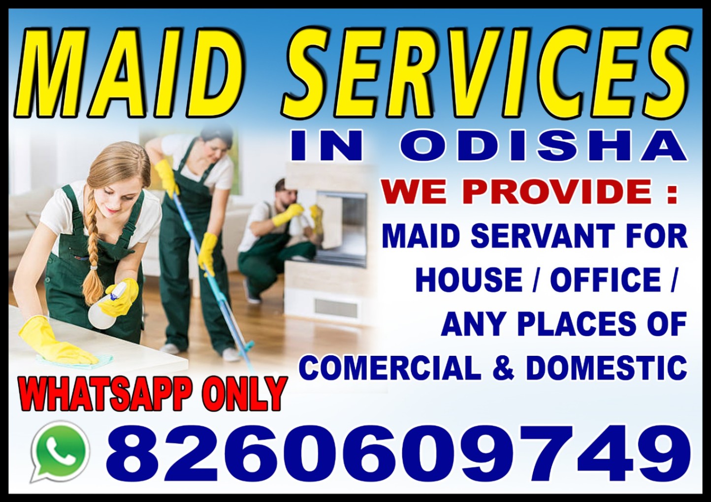 Pet care, Gardening/ Landscaping, Driver/ Taxi service, Cooking service, Elderly Care, Child Care, Domestic delivery, Maid/ Domestic help