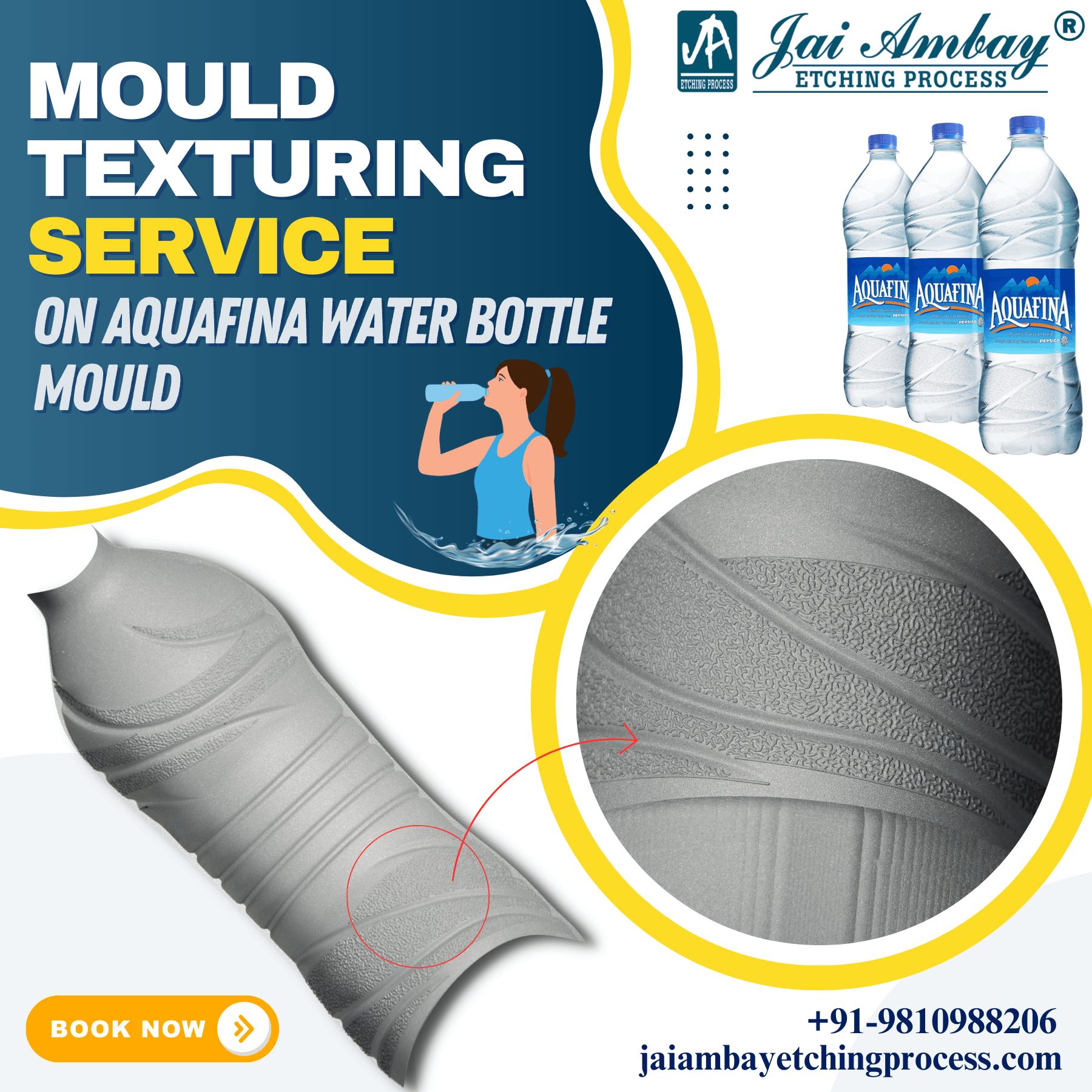 Mould Texturing Services on Aquafina Bottle Mould by Jai Ambay Etching Process