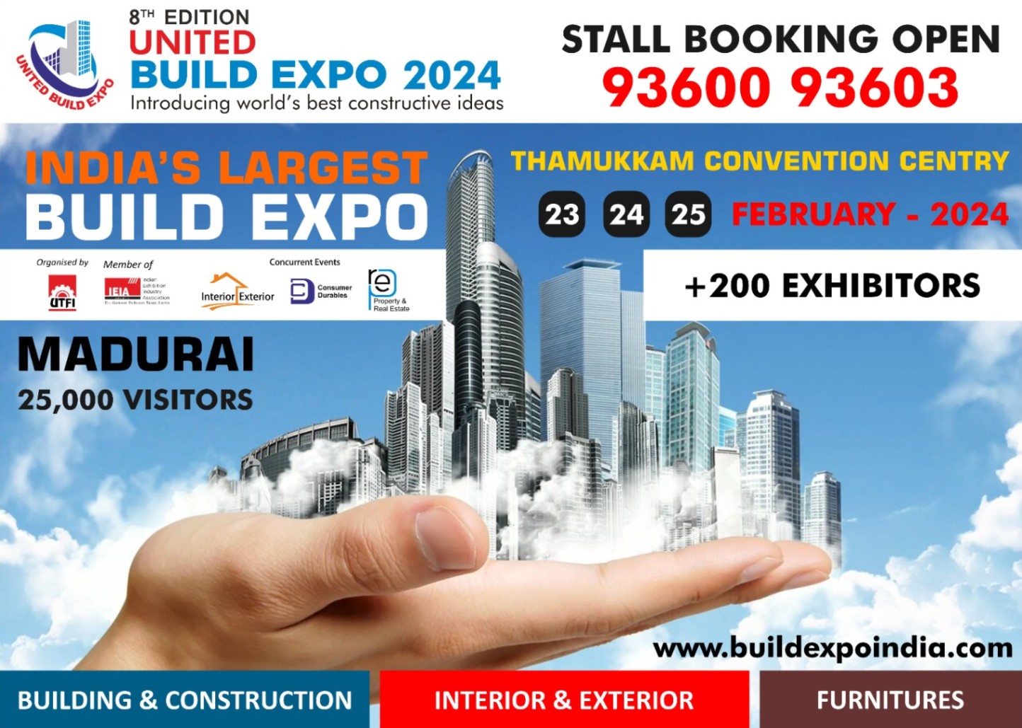 BUILD EXPO 2024, VENUE: THAMUKKAM CONVENTION CENTRE,MADURAI,DATE:23,24 &25 FEB 2024