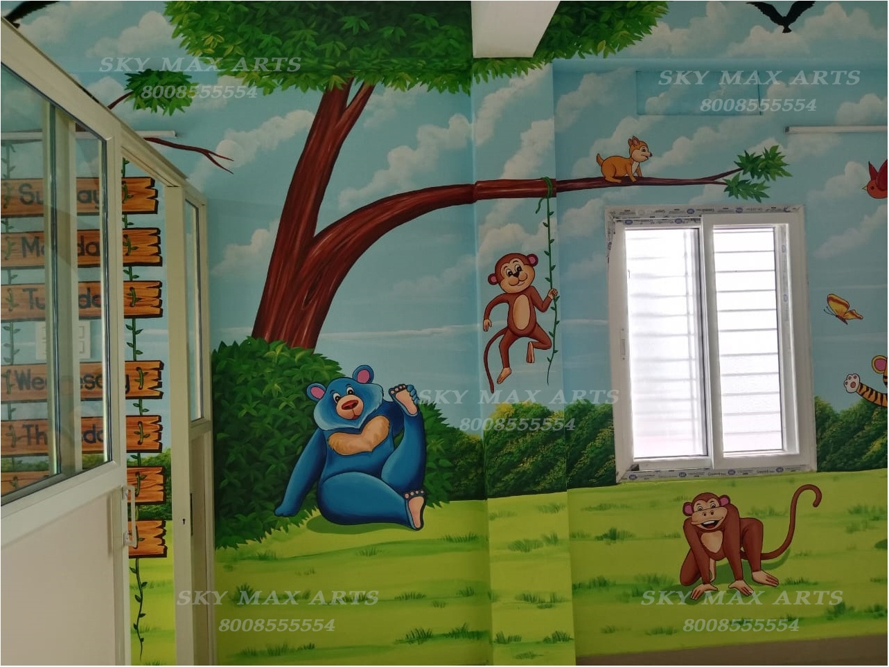 Play School Cartoon Wall Art images From Guntur