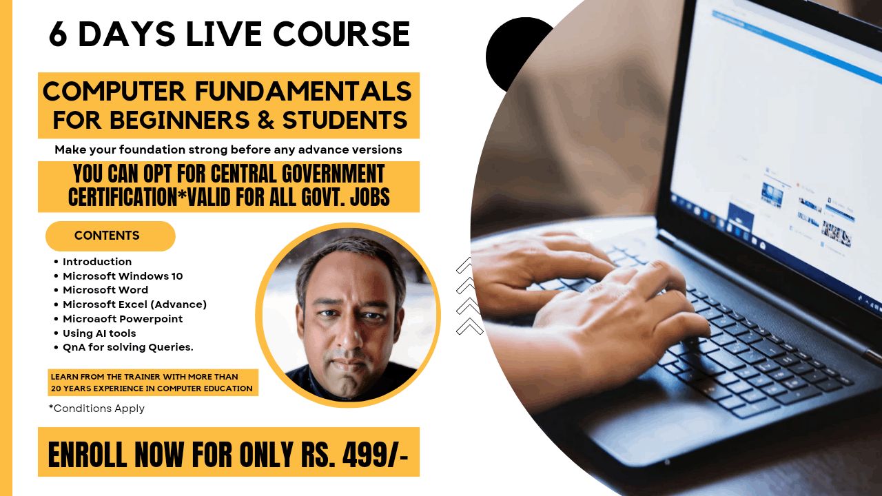 COMPUTER FUNDAMENTALS COURSE FOR BEGINNERS & STUDENTS