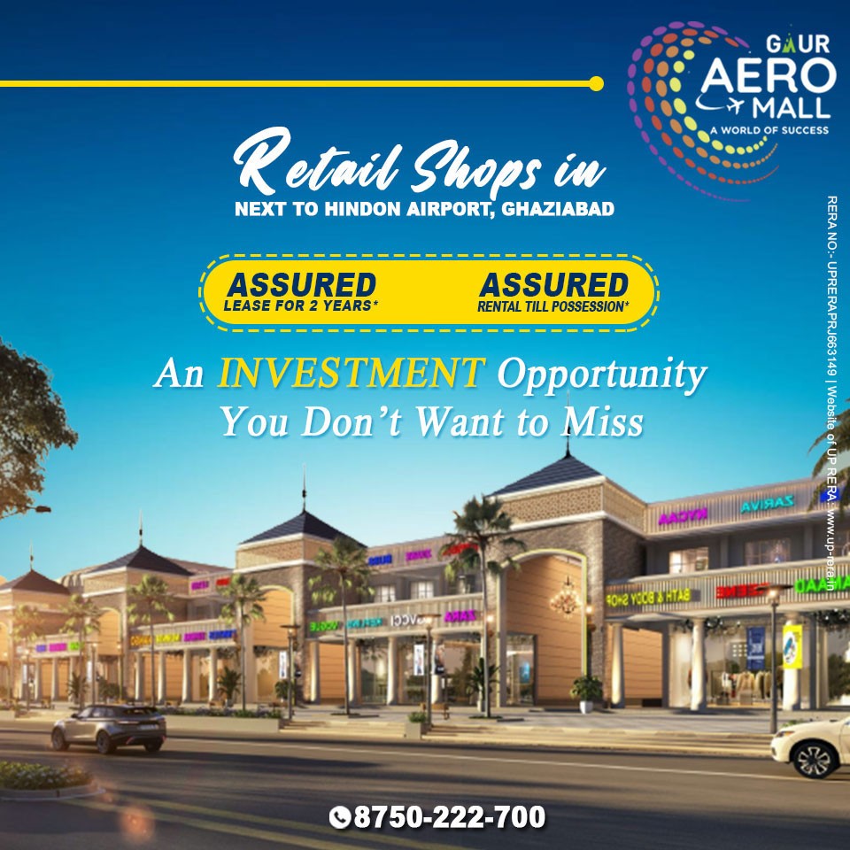 Book your commercial property at Gaur Airocity Ghaziabad 8750222700
