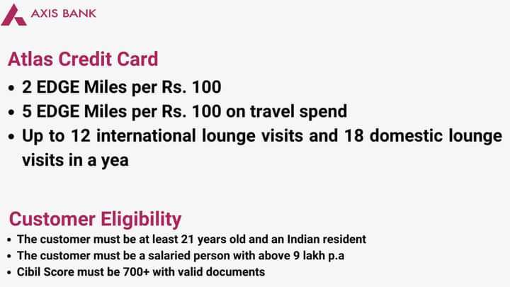 Axis Bank-Atlas offers following benefits