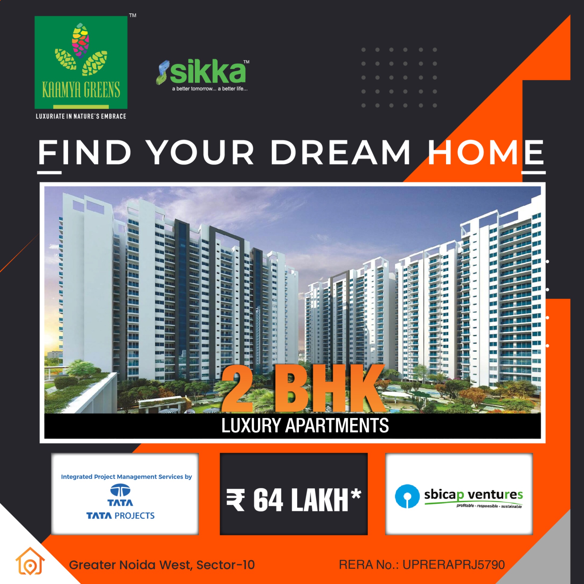 Deluxe 3 BHK Apartments by Sikka Kaamya Greens in Greater Noida West