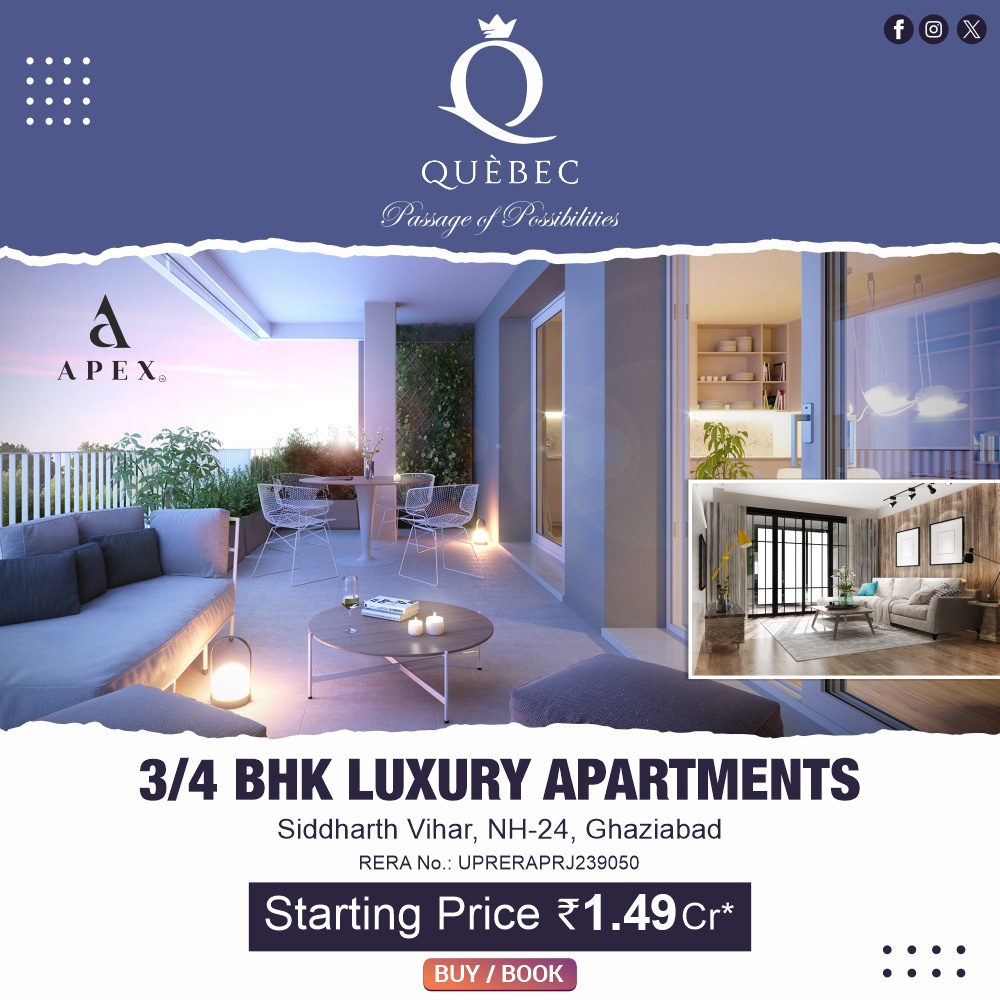 Amazing 3 BHK Apartments in Ghaziabad by Apex Quebec