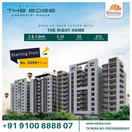 3 Bed/ 2 Bath Sell Apartment/ Flat; 1,340 sq. ft. carpet area; Ready To Move for sale @INCOIS Rd, near Aadhya Paradise Apartment, ALEAP Industrial Area, Pragathi Nagar, Hyderabad, Telangana 500090