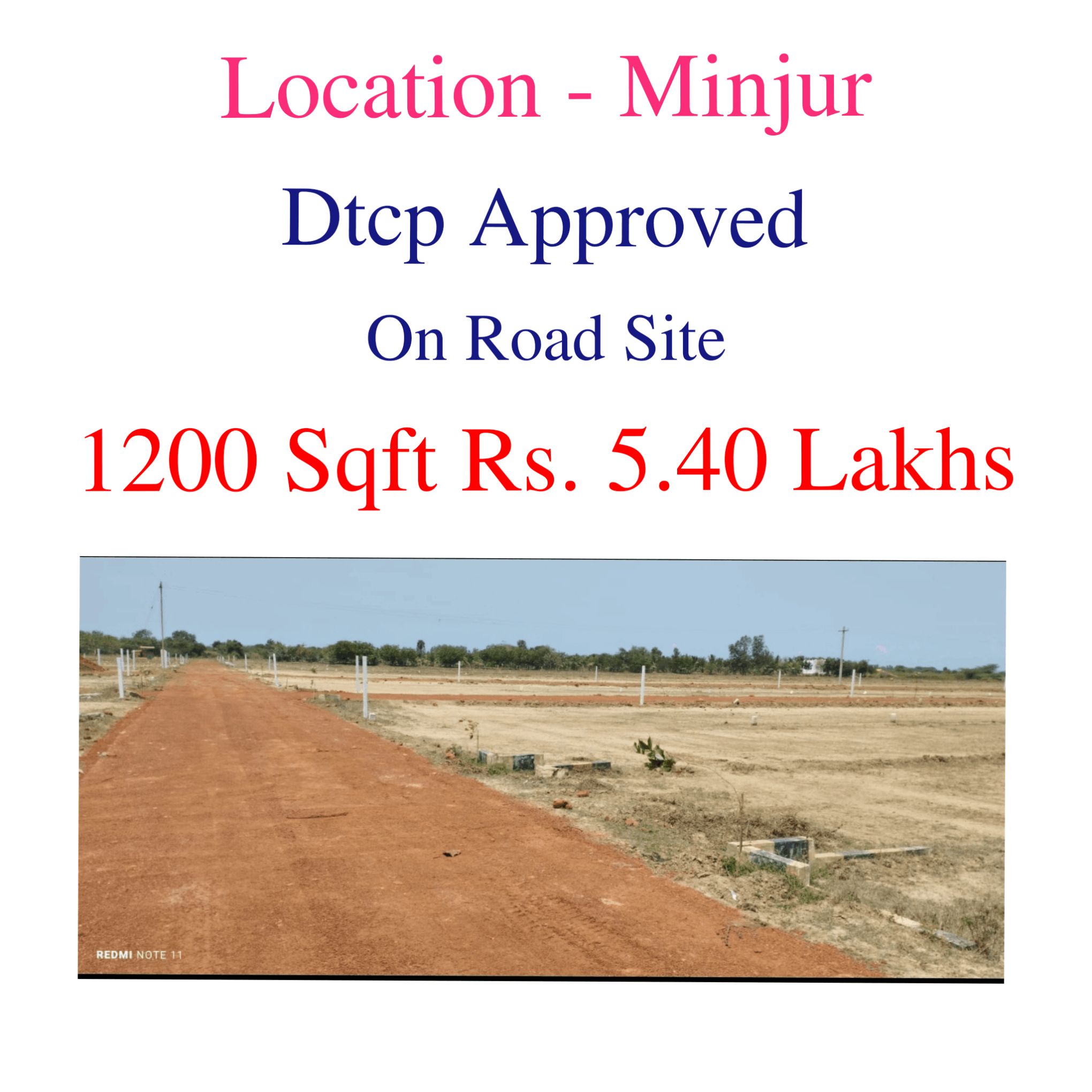 1,200 sq. ft. Sell Land/ Plot for sale @Minjur