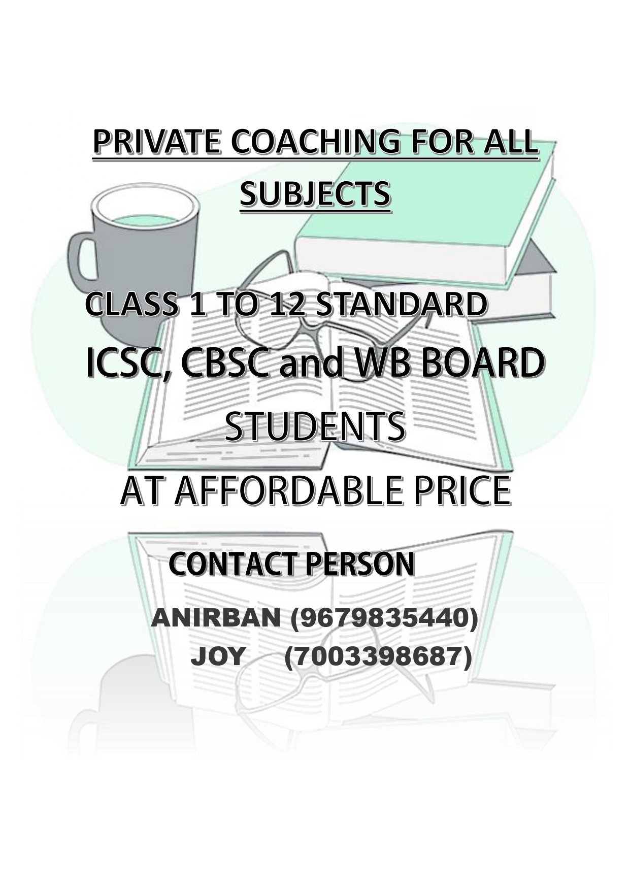 Class 11th/ 12th Tuition, Class 9th/ 10th Tuition, Elementary (Class 1 - 5 Tuition), Middle Class (6th -8th) Tuition, Primary Class Tuition