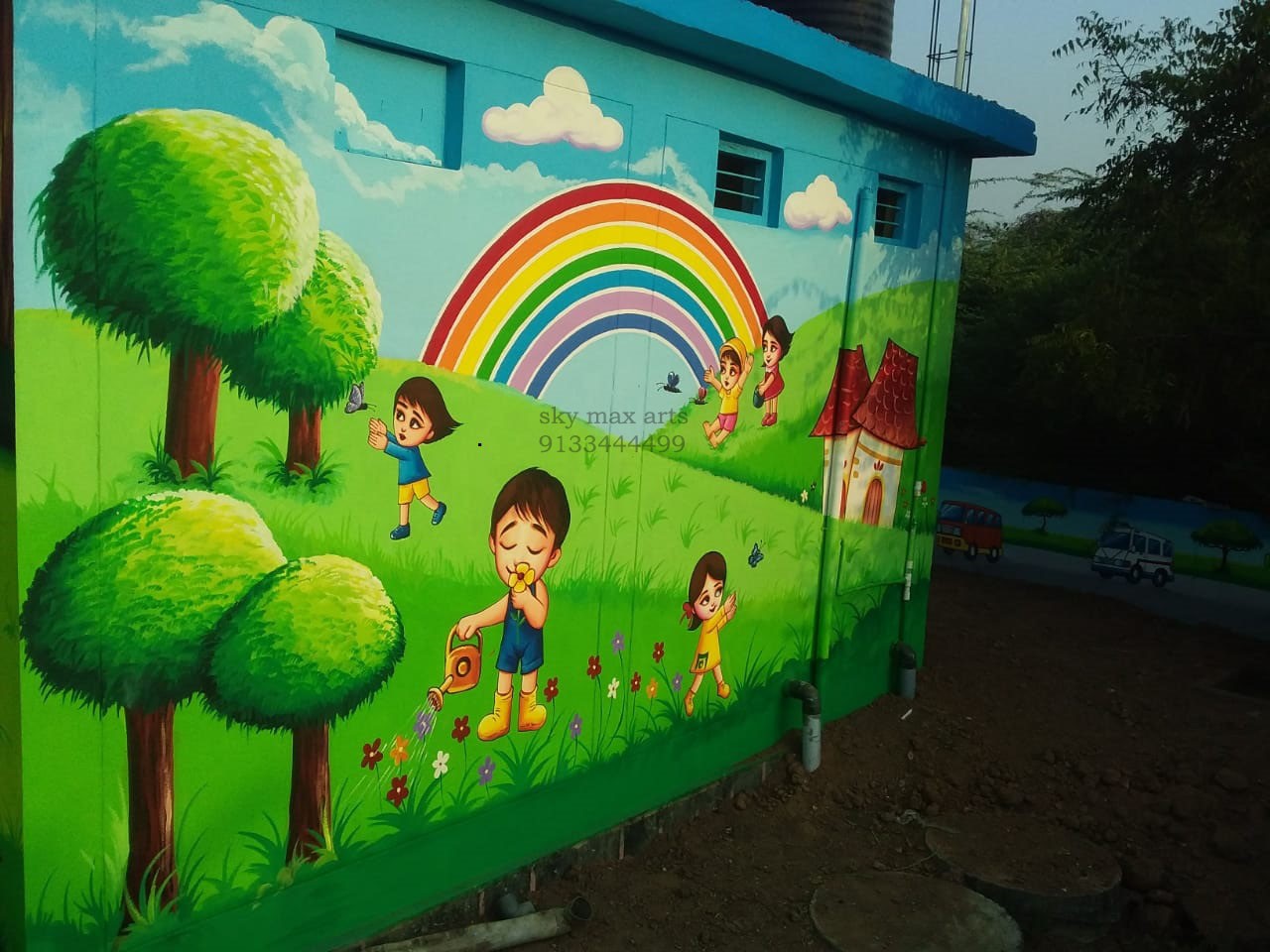 Play School Wall Painting Images From Hyderabad