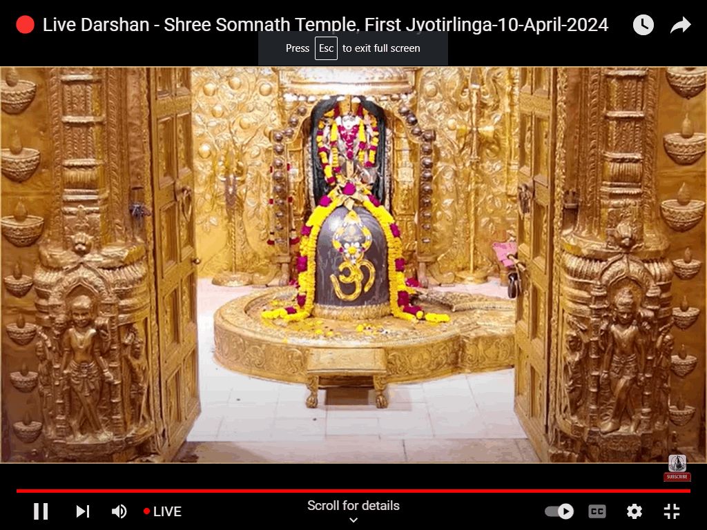 Today Darshan Shri Somnath Temple Om Namah Shivaye